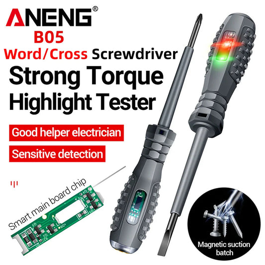 ANENG B05 Word/cross Screwdrivers Neon Bulb Indicator Meter Electric Pen Insulated Electrician Highlight Pocket Tester Pen Tools