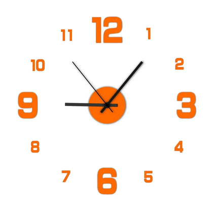 Garden Acrylic Mirror Digital Sticker Wall Clock 16"