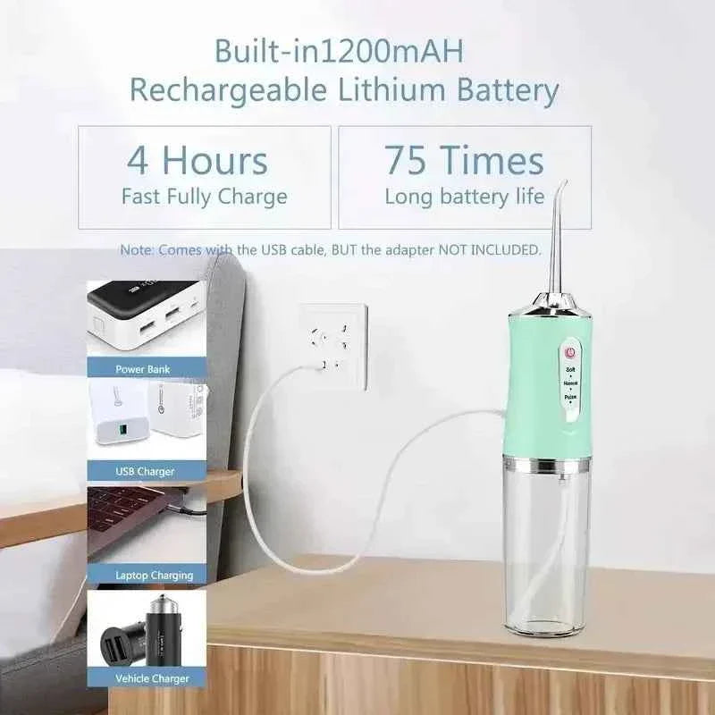 Portable Smart Electric Oral Irrigator Water Flosser 4 Jets 3 Modes Rechargeable Dental Water Jet Irrigator Dental Teeth Cleaner