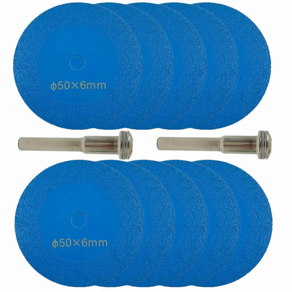 2inch 1-10Pcs Diamond Cutting Disc Glass Jade Crystal Tile Marble Saw Blade Brazed Glass Engraving Round Shank Mini Saw Blade