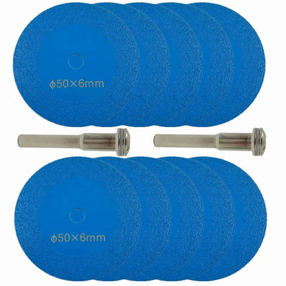 2inch 1-10Pcs Diamond Cutting Disc Glass Jade Crystal Tile Marble Saw Blade Brazed Glass Engraving Round Shank Mini Saw Blade