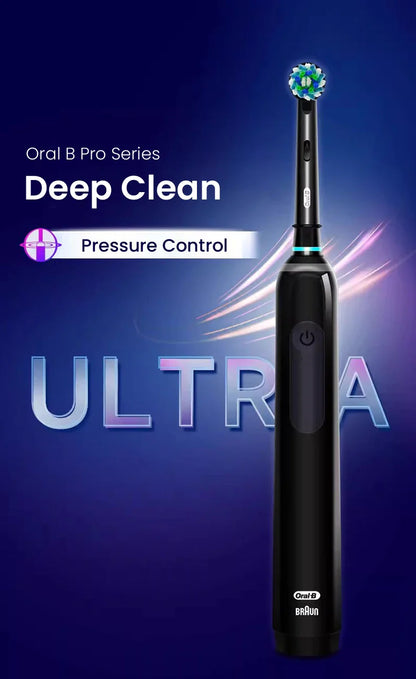 Oral B Pro 4 Ultra Electric Toothbrush 3D Rotation Rechargeable Teeth Brush Pressure Sensor 4 Brushing Modes 2 Min Timer