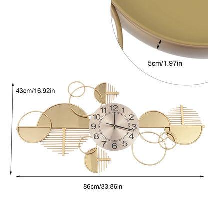 Gold Metal Creative Minimalist Style Decorative Clock