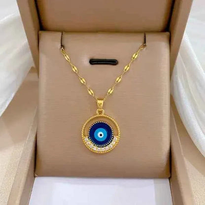 Exquisite Micro Inlaid Zircon Butterfly Tassel Necklace For Women Stainless Steel Moon Butterfly Flower Clavicle Choker Jewelry