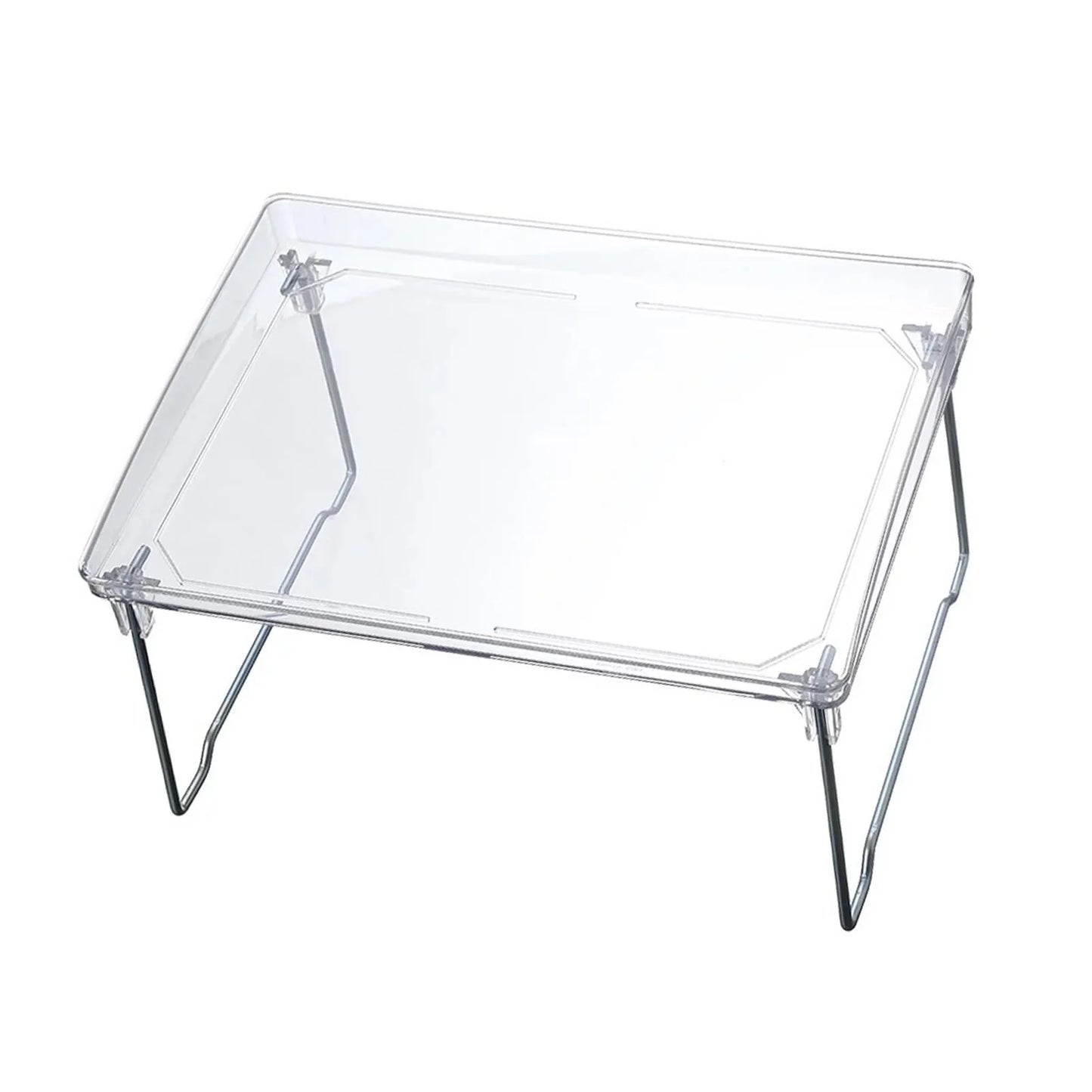 Foldable Desktop Storage Shelf Easy To Assemble  Multifunction Large Space Stackable Space Saving Stylish for Bathroom