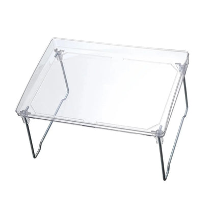 Foldable Desktop Storage Shelf Easy To Assemble  Multifunction Large Space Stackable Space Saving Stylish for Bathroom