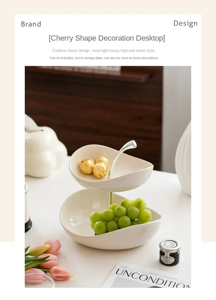 Fruit Plate Home Living Room Coffee Table Ornaments Candy Dish Placed Snack Tray Multi-layer High-grade Fruit Plate