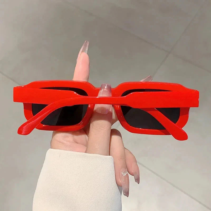 New Men Vintage Rectangle Frame Sunglasses Fashion Retro Sun Glasses Luxury Brand Design Glasses UV400 Eyewear Women Goggles
