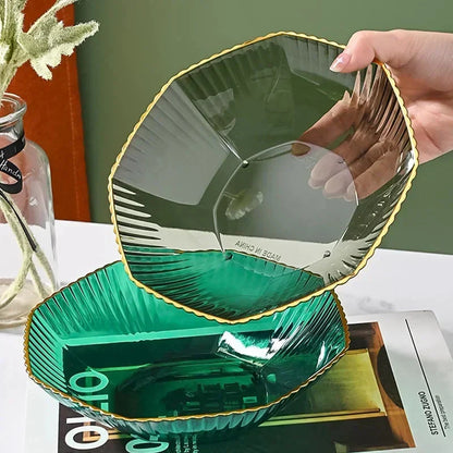 1PCS Table Plates for Serving Plates Dinnerware PET Partitioned Dish Snack Candy Cake Stand Bowl Food Fruit Plates Set Tableware