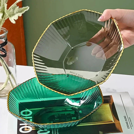1PCS Table Plates for Serving Plates Dinnerware PET Partitioned Dish Snack Candy Cake Stand Bowl Food Fruit Plates Set Tableware
