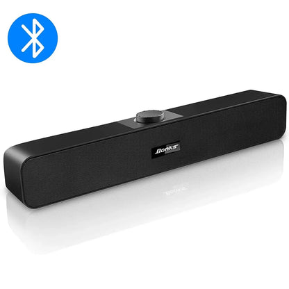 B Computer Speakers with 3.5 mm Aux, Small PC Speakers Powered by USB, USB Soundbar for Monitor，Wired USB Desktop Speaker,
