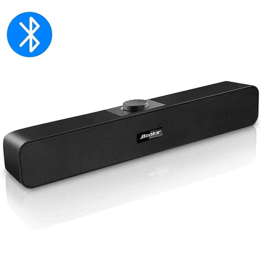 B Computer Speakers with 3.5 mm Aux, Small PC Speakers Powered by USB, USB Soundbar for Monitor，Wired USB Desktop Speaker,