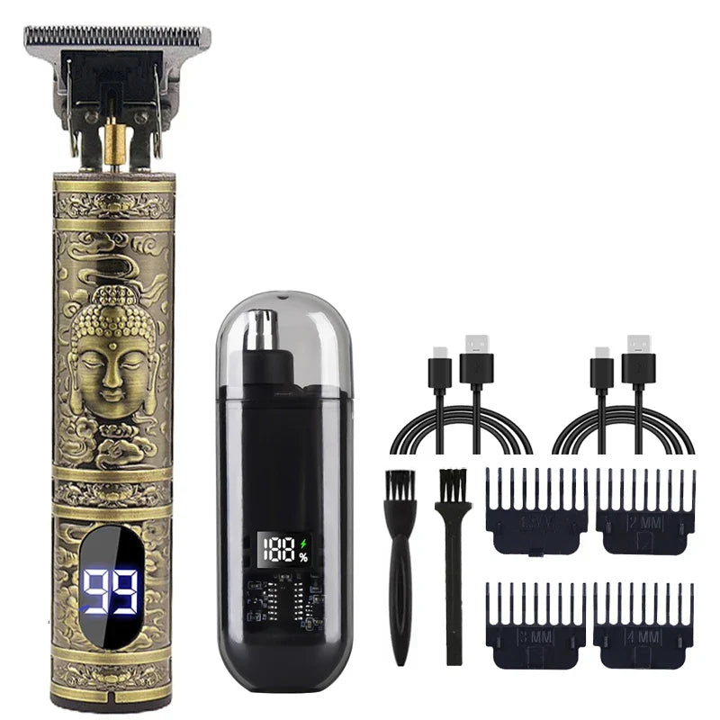Adjustable Hair Trimmer T9 Vintage Hair Clipper Electric Beard Trimmer Hair Length Adjustable Haircut Machine Kit Boyfriend Gift