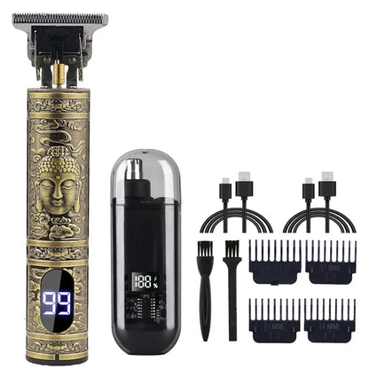 Adjustable Hair Trimmer T9 Vintage Hair Clipper Electric Beard Trimmer Hair Length Adjustable Haircut Machine Kit Boyfriend Gift