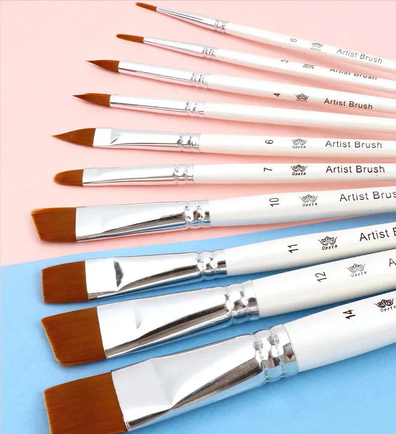 10pcs Multifunctional Art Painting Brushes Set Artist Art Painting Hook Line Watercolor Gouache Oil Painting Brush Art Supplies