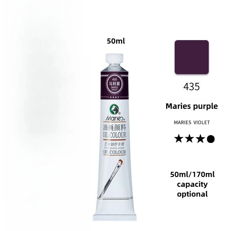 Maries Oil Paint 50ML Oil Painting Art Creation Pigment Large Oil Paint Paint Single Commonly Used 24 Colors