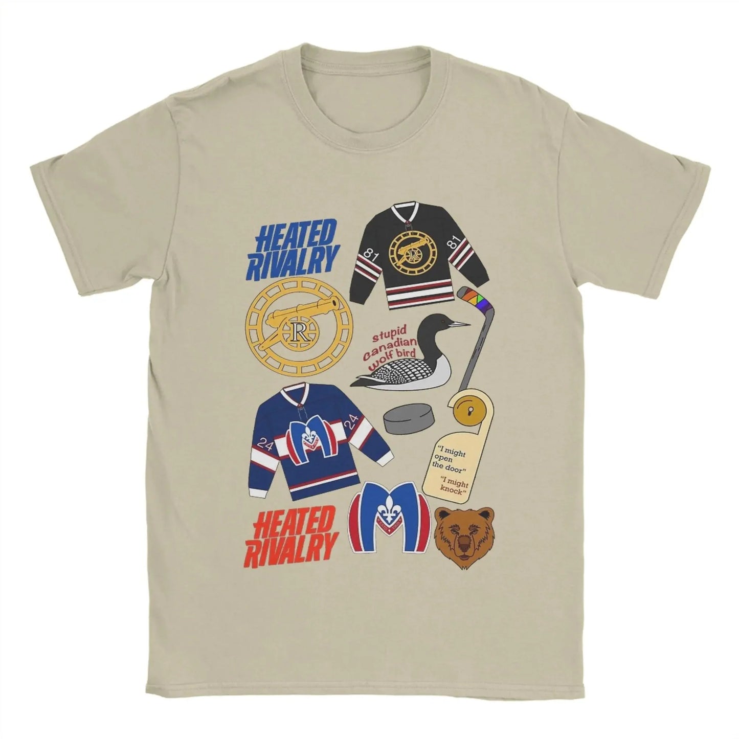 Men's T-Shirts Heated Rivalry Shane & Ilya Vintage Cotton Tees Short Sleeve  T Shirts Round Collar Clothing Graphic