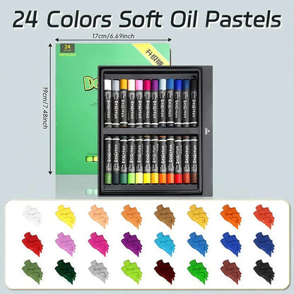 Artists Oil Pastels Set of 48/36/24/12Colors,for Painting,Blending,Art Supplies for Classroom,Beginners,Adults,Students,Teachers