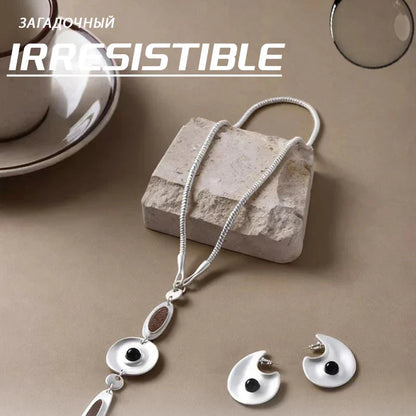 Artistic Craft Jewelry Accessories Eye Motif Necklace and Earrings Set for Women Men Fashion Forward Accessories