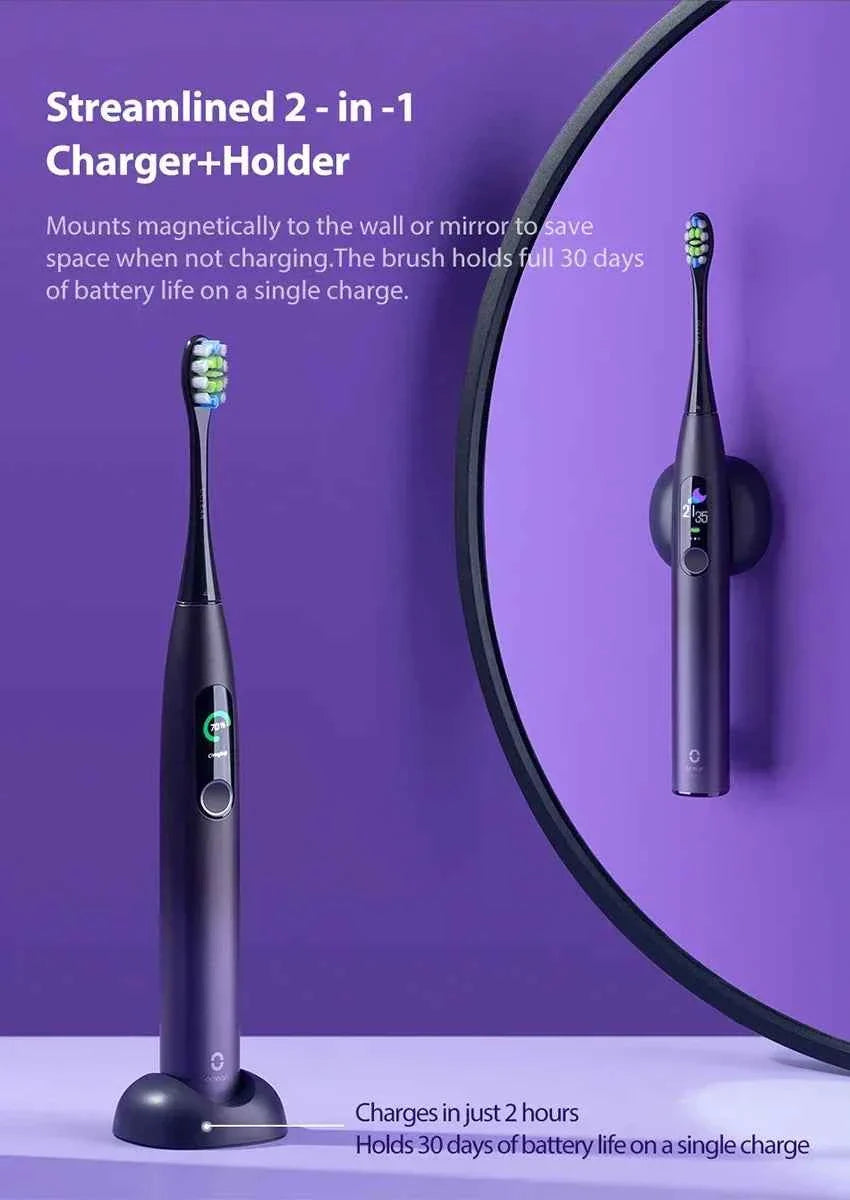 Oclean X Pro Sonic Electric Toothbrush Whitening Teeth Vibrator Wireless Charge 40 Days Works Smart APP Ultrasonic Check QH2