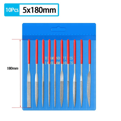 Diamond Mini Needle File Set for Carpentry Jewelry Stone Glass Metal Ceramic Polish Carving DIY Craft Woodworking Hand Tools