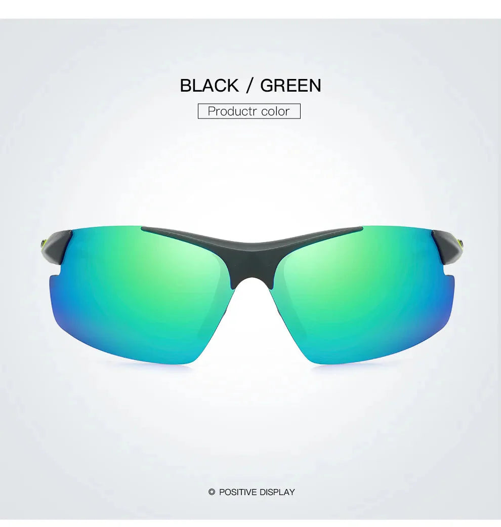 Men Sports Sunglasses Riding Mirror Wind Frameless Glasses Driving Dazzle Colour Outdoor Motorcycle Running Fishing Travel