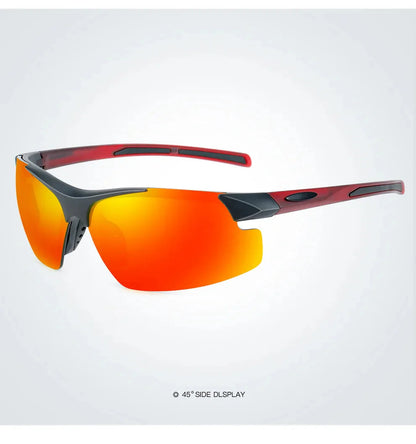 Men Sports Sunglasses Riding Mirror Wind Frameless Glasses Driving Dazzle Colour Outdoor Motorcycle Running Fishing Travel