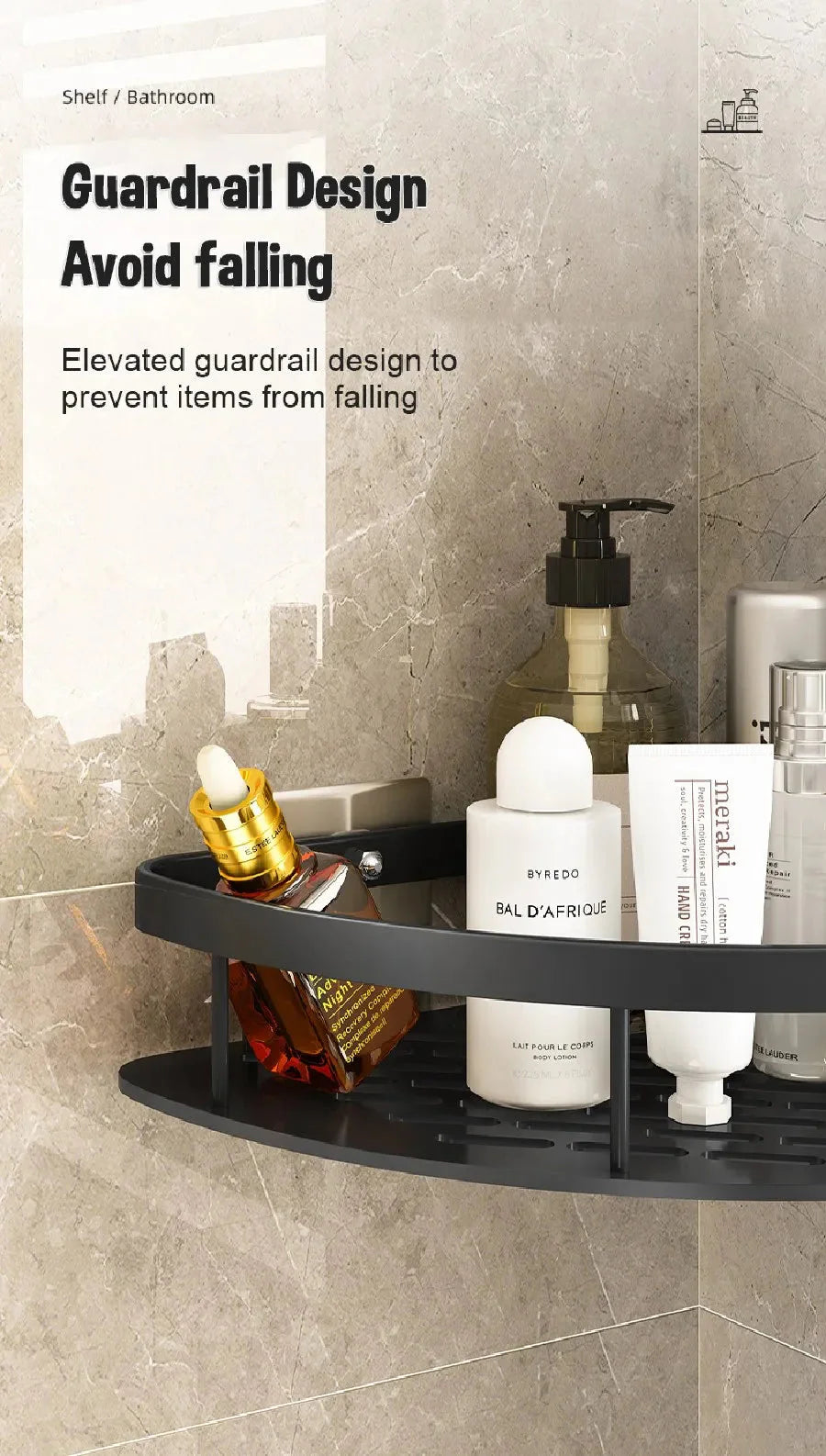 Bathroom Shelves Wall Mounted Non perforated Bathroom Shelf Shower  Storage Shelf  Kitchen Organizer  Bathroom Corner Shelf