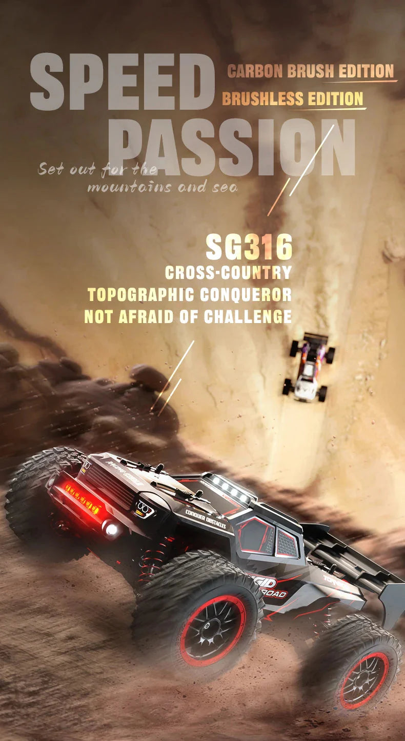 ZLL SG116 MAX 1:16 High Speed Drift Racing Car 80KM/H 4WD Off-Road Drift Remote Control Car SG316 Max Brushless Motor RC Car