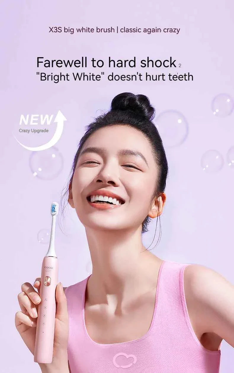 SOOCAS X3S Sonic Electric Toothbrush 180 Days Battery Life Smart Ultrasonic Tooth Brush Cleaner Adult Automatic IPX8 Waterproof