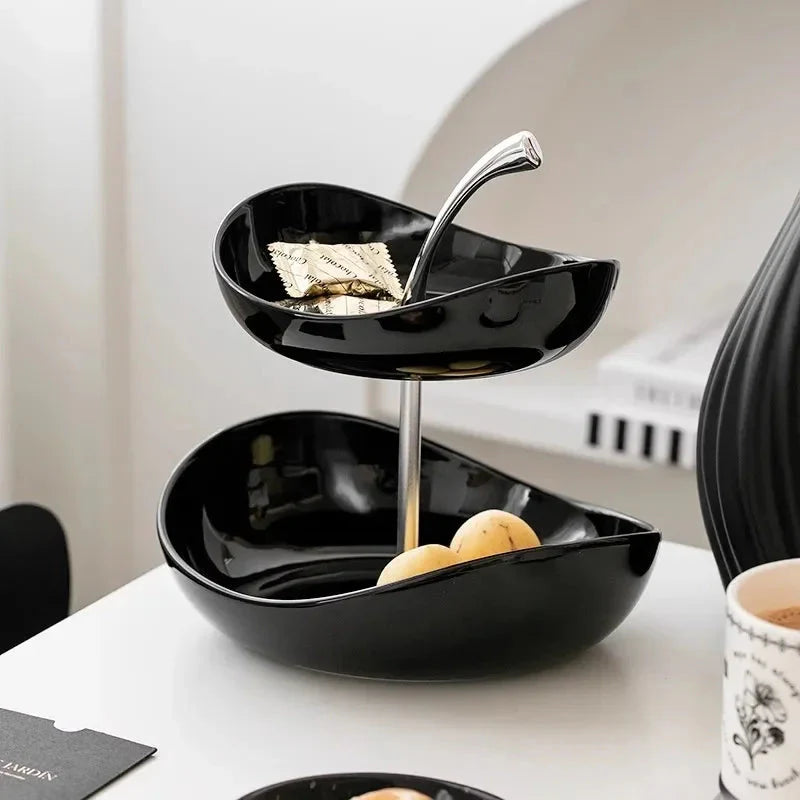 Fruit Plate Home Living Room Coffee Table Ornaments Candy Dish Placed Snack Tray Multi-layer High-grade Fruit Plate