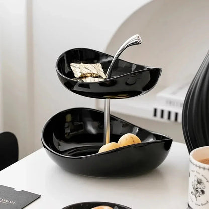 Fruit Plate Home Living Room Coffee Table Ornaments Candy Dish Placed Snack Tray Multi-layer High-grade Fruit Plate
