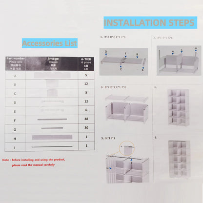 6 Layers Simple Wardrobe Portable Clothes Toys Organizer Dustproof Double Row High Capacity Partition Bookshelf Bedroom Cabinet