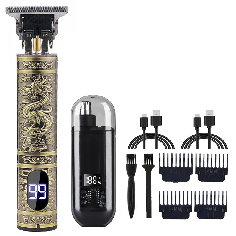 Adjustable Hair Trimmer T9 Vintage Hair Clipper Electric Beard Trimmer Hair Length Adjustable Haircut Machine Kit Boyfriend Gift