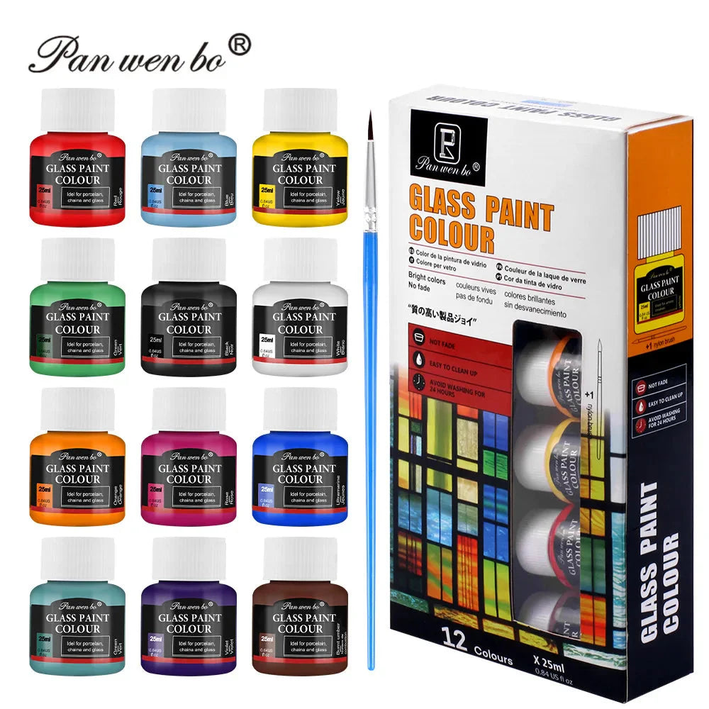 Acrylic Paint Set 6/12 Colors 25ml,Water-Proof Portable Art Rich Pigments for DlY Craft,Drawing,Painting,Canvas, Rock