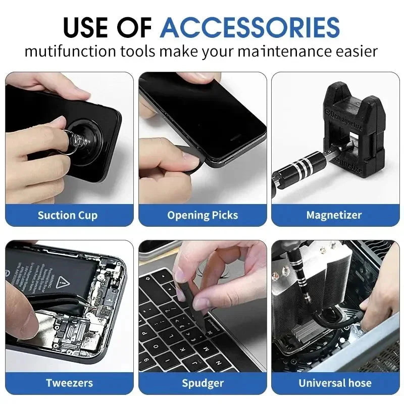 New 115 in 1 Professional Repair Tool Precision Screwdriver Set Magnetic Torx Hex Screw Driver Bits Kit for Xiaomi Mac PC iPhone