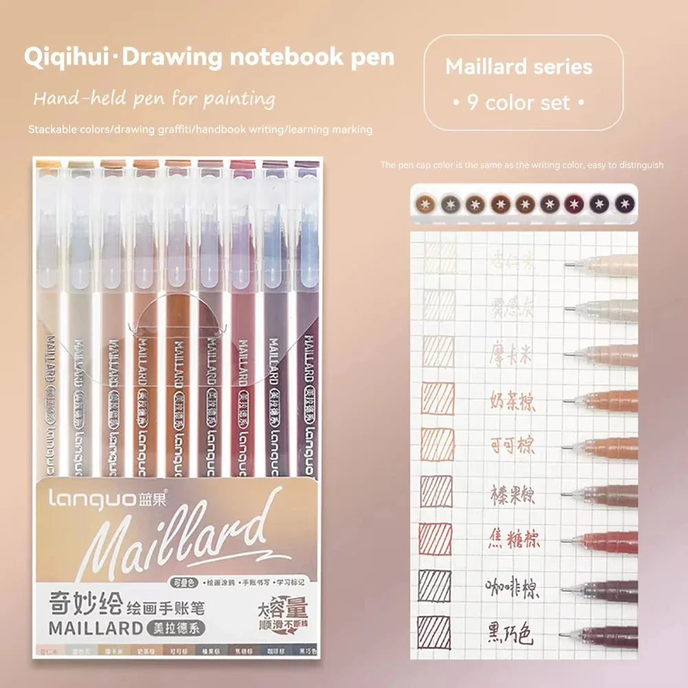 Languo 27-207 Colors Of One Set Drawing Handbook Pens Student DIY Graffiti Multi-Color Gel Pen Writing Marker Stationery