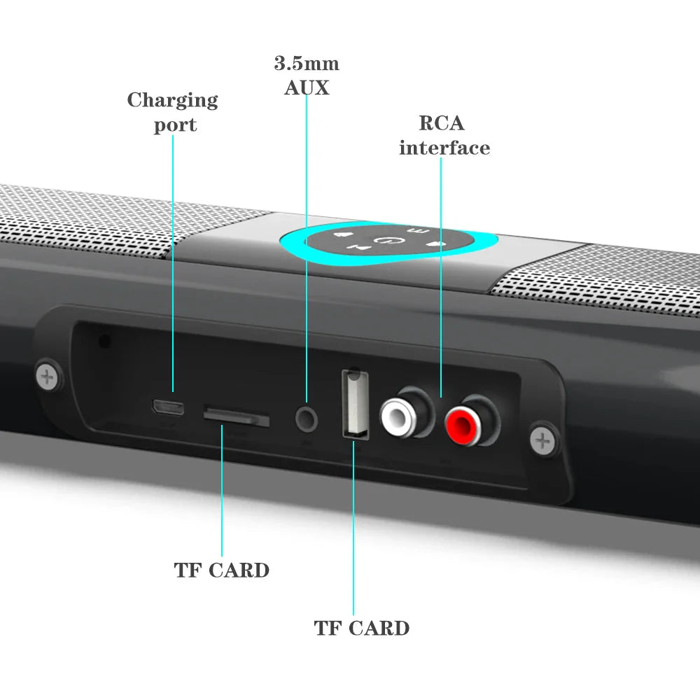 DIXSG Wireless Bluetooth Soundbar - 3D Surround Home Theater Speaker System