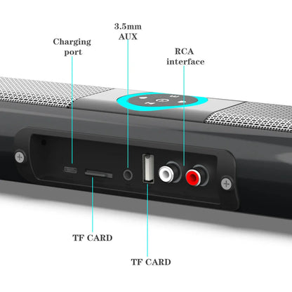 DIXSG Wireless Bluetooth Soundbar - 3D Surround Home Theater Speaker System