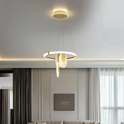LUVODI 3-Layers LED Ceiling Lighting Fixture Art Decor Acrylic Water-drop Chandelier Pendant Lamp with 3 Color Lights
