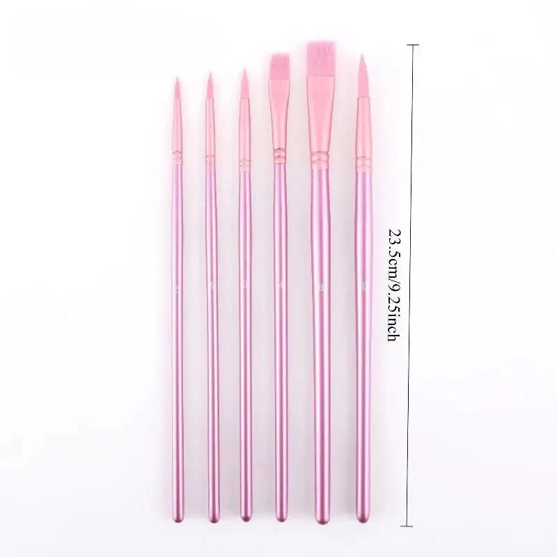 ♥Nylon Bristle Wooden Handle Pointed And Flat Watercolor Paintbrush Set For Art, Acrylic, Gouache, And Oil Painting