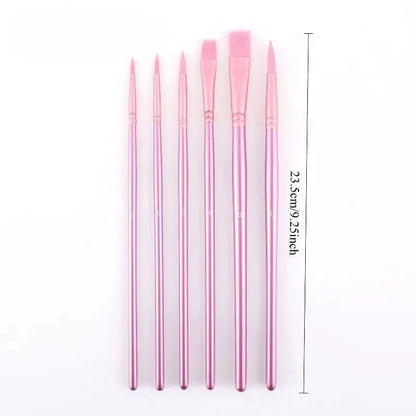 ♥Nylon Bristle Wooden Handle Pointed And Flat Watercolor Paintbrush Set For Art, Acrylic, Gouache, And Oil Painting