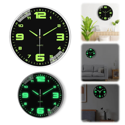 Glow In The Dark Luminous Numbered Round Clock