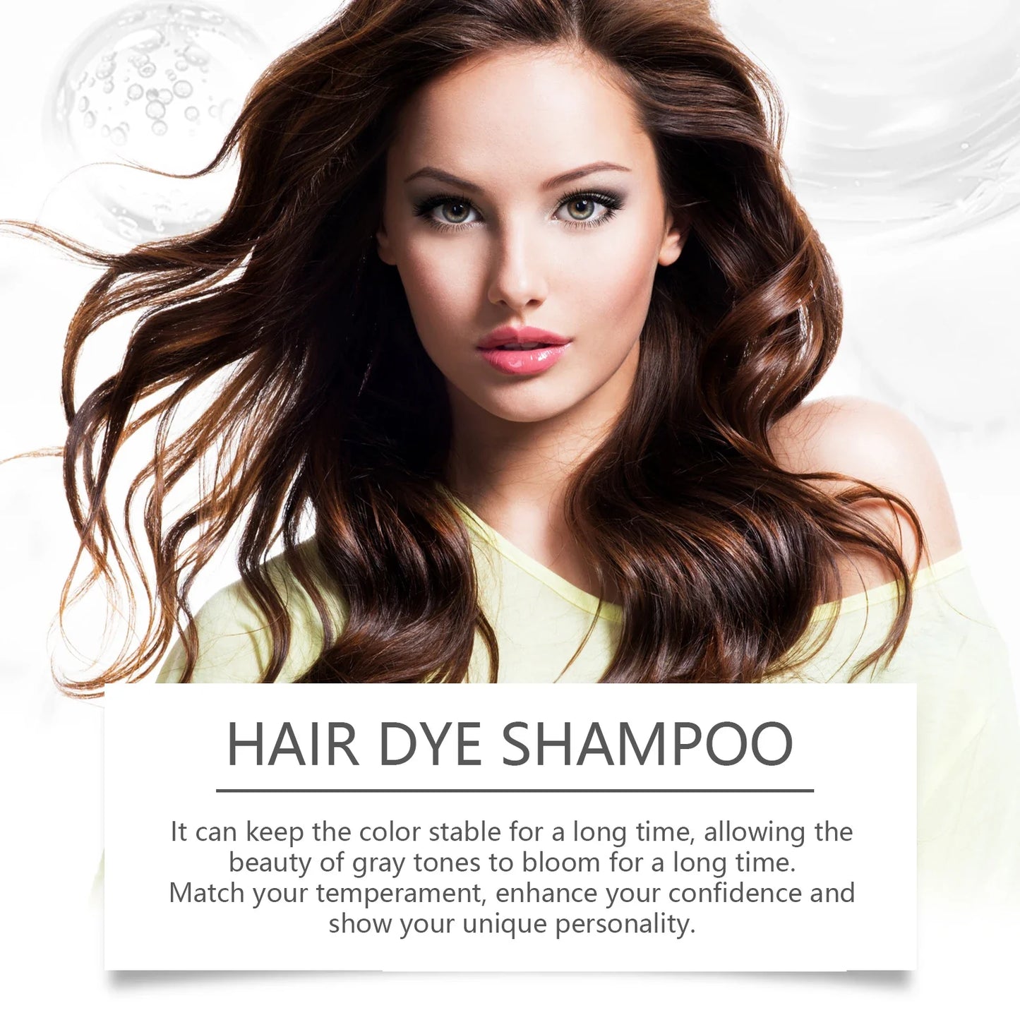 Hair Dye Shampoo for Gray White Hair Coverage 3 in 1 Light Brown DIY Herbal Ingredients Natural Hair Color Shampoo for Women Men