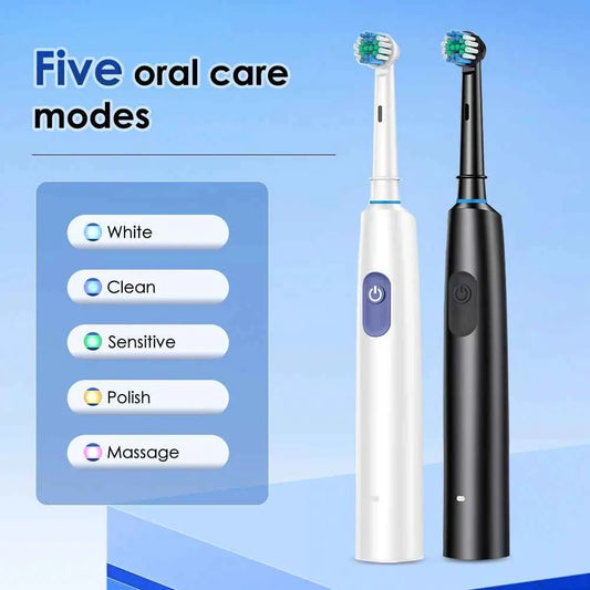Sonic Electric Toothbrush Rechargeable Rotary Adult Waterproof with Timer 5 Modes & 4 Replaceable Brush Heads for Teeth Cleaning