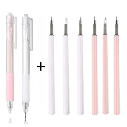 1/8pcs Art Utility Knife Pen Knife Pen Refill Set Paper Cutting Tool Precision Scrapbooking Sticker Cutter DIY Craft Supplies