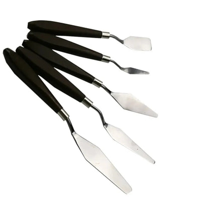 Hot 5PCS Stainless Steel Scraper Spatula Art Supplies for Artist Canva Oil Paint Color Mixing Palette Knife Painting Wholesale