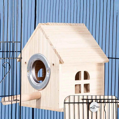 Practical Large Space Wood Bird House Rainproof Hanging Birds Breeding Box Sun Protection Bird Nest For Bird Cage