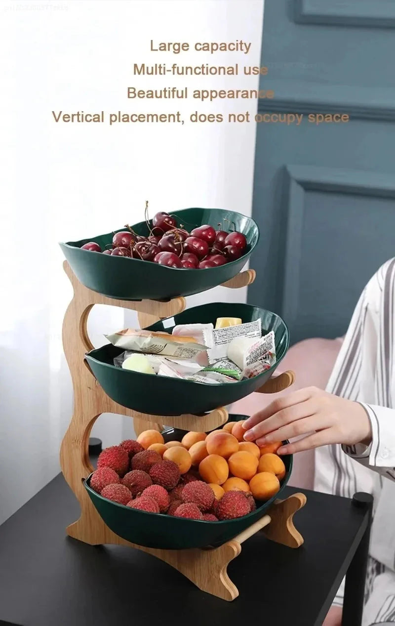 2/3 Layer Fruit Plate Home Snack Dish Creative Candy Dish Modern Dried Fruit Basket Living Room Plastic Cake Stand Snack Plates