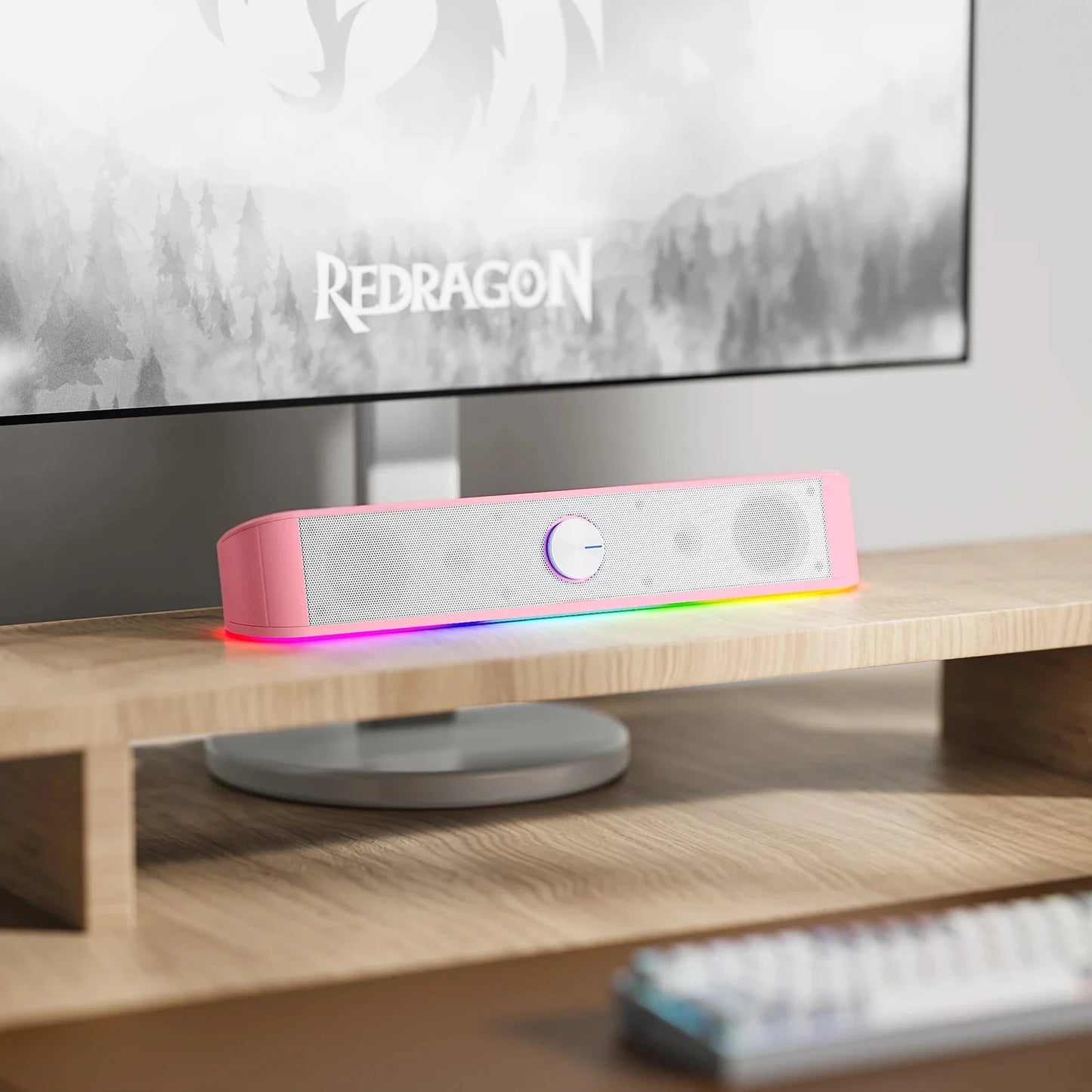 Redragon GS560 Adiemus RGB Desktop Soundbar - 2.0 Channel USB-Powered Gaming Speaker
